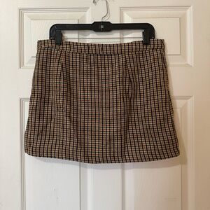 Plaid Tan and Black Women's Skirt